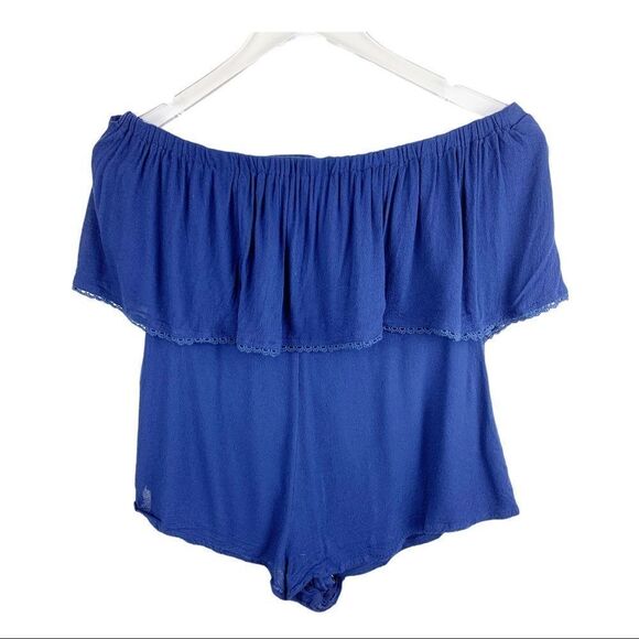Tobi‎ Ready to Rumble Blue Strapless Romper Cutouts - Picture 1 of 11